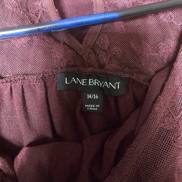 Lane Bryant Burgendy Blouse - Picture 7 of 10